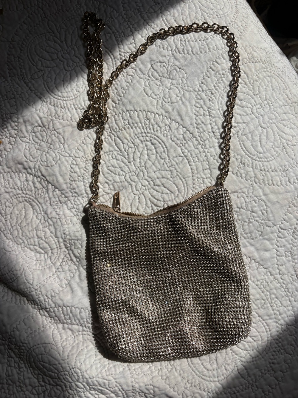 Zara Gold Mesh Chain Crossbody Bag